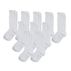 10-Pack Padded Extra-Stretch Crew Socks - White