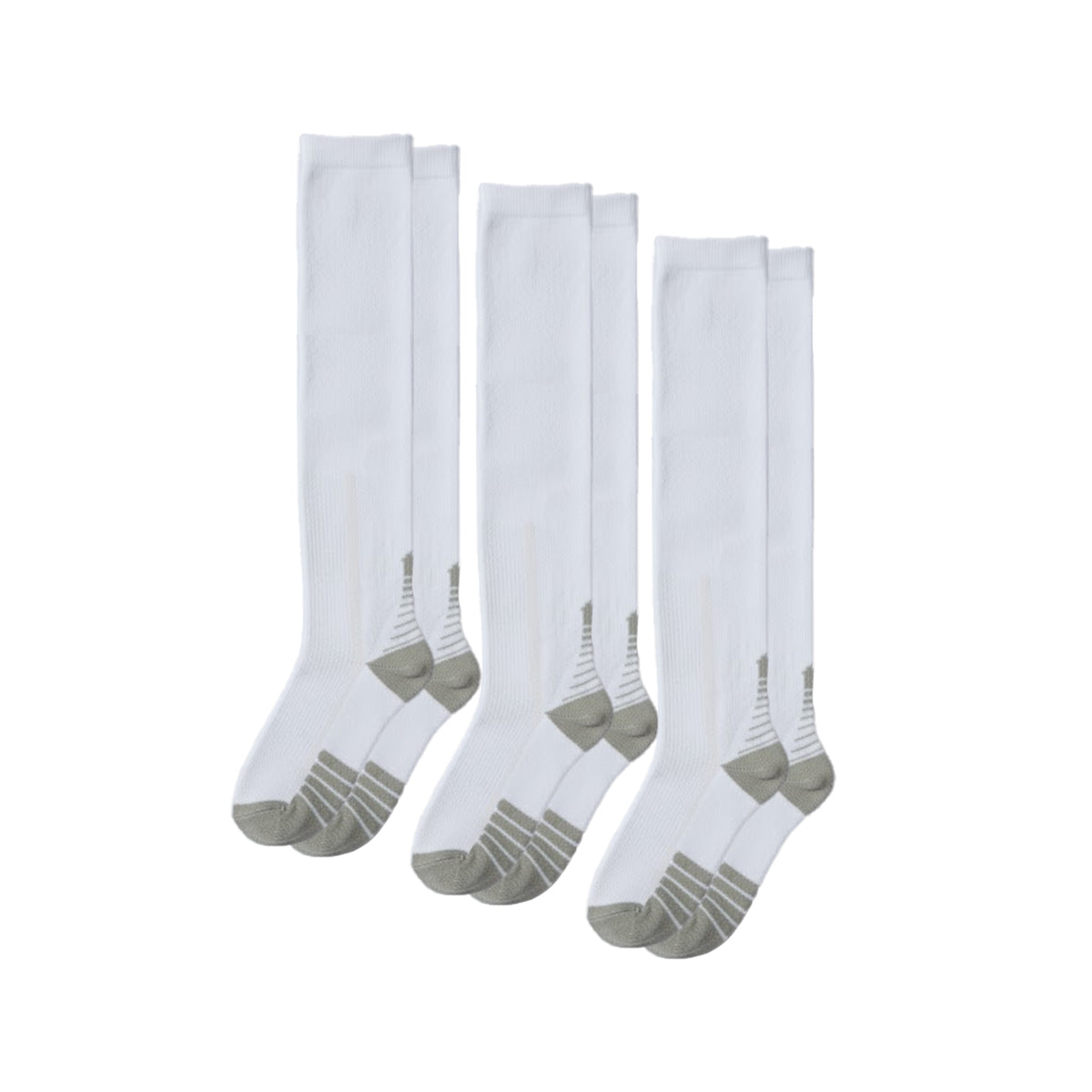 3-Pack White Compression Sock Bundle