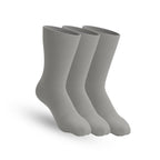 3-Pack Padded Extra-Stretch Crew Socks - Grey