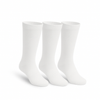 3-Pack Full White Extra-Stretch Crew Socks