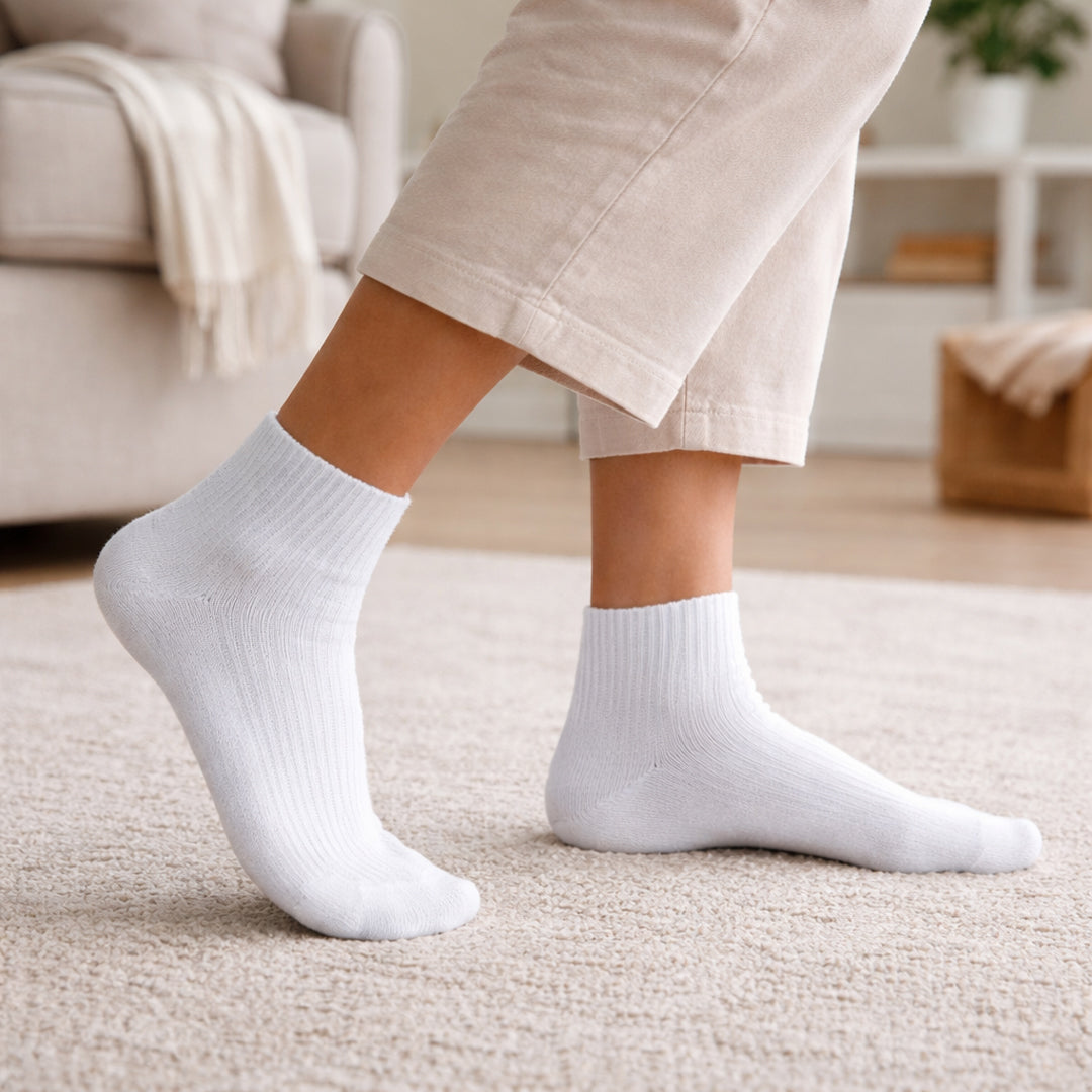 6-Pack Cushioned Socks (White)