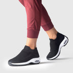 Breathable No-Tie Stretch Shoes - Black White