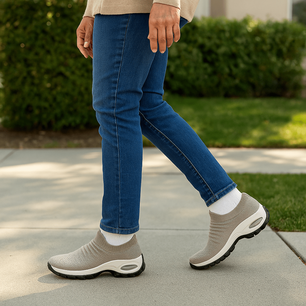 Breathable No-Tie Stretch Shoes - Khaki