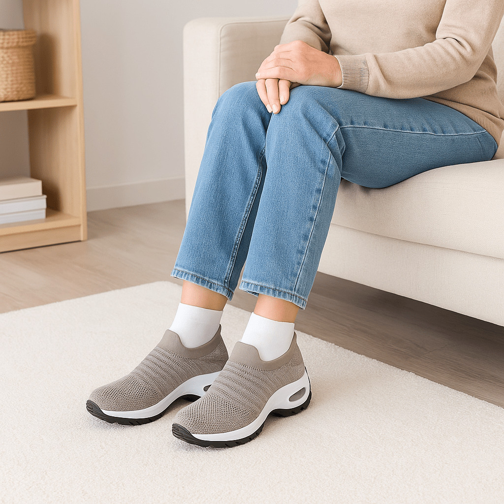 Breathable No-Tie Stretch Shoes - Khaki