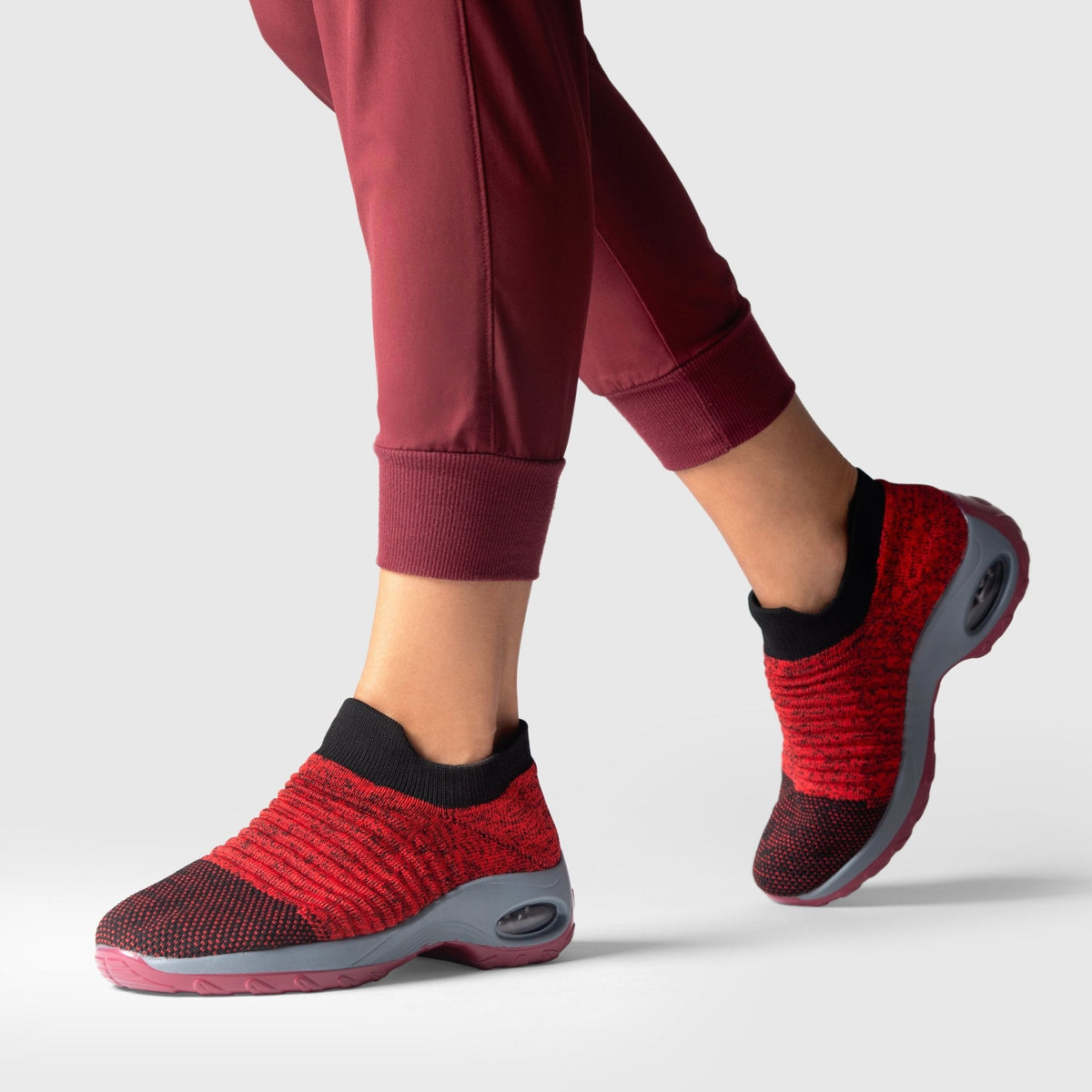 Breathable No-Tie Stretch Shoes - Red