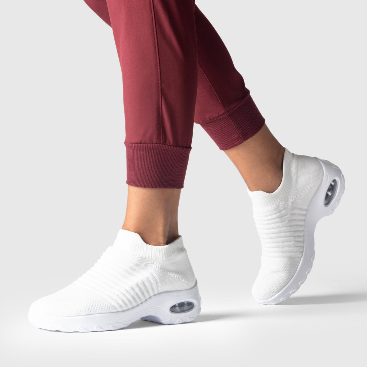 Breathable No-Tie Stretch Shoes - White