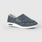 Chloe Stretch No-Tie Wide Shoes w/ Adjustable Closure - Grey