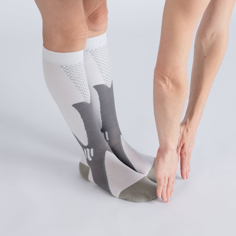 Compression Socks - White Grey