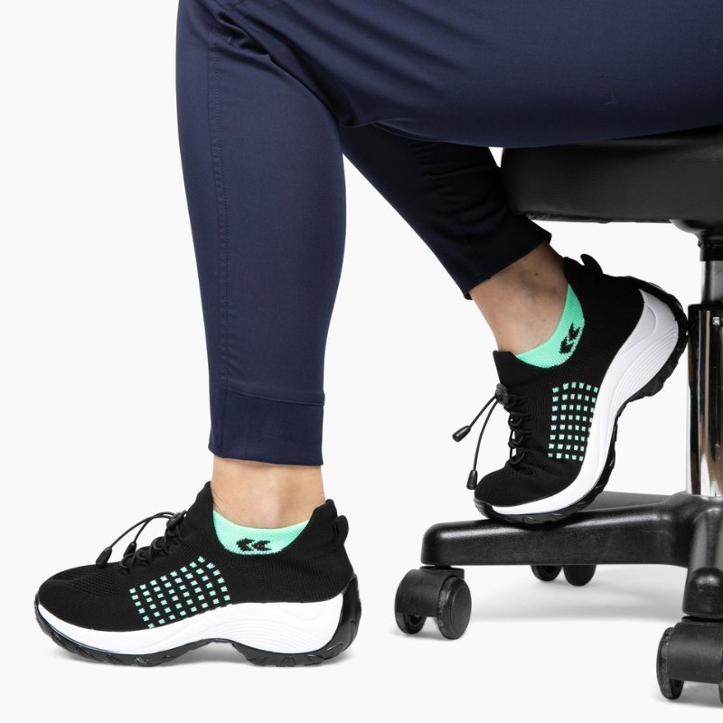 Ortho Stretch Cushion Shoes - Black Sky Blue