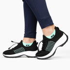 Ortho Stretch Cushion Shoes - Black Sky Blue