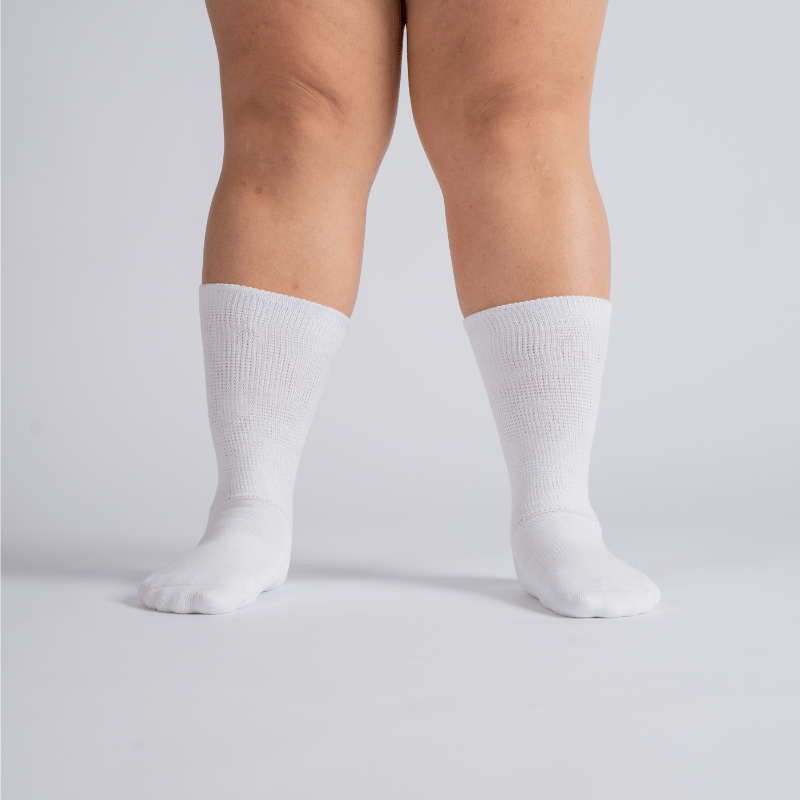 Padded Extra-Stretch Crew Socks - White