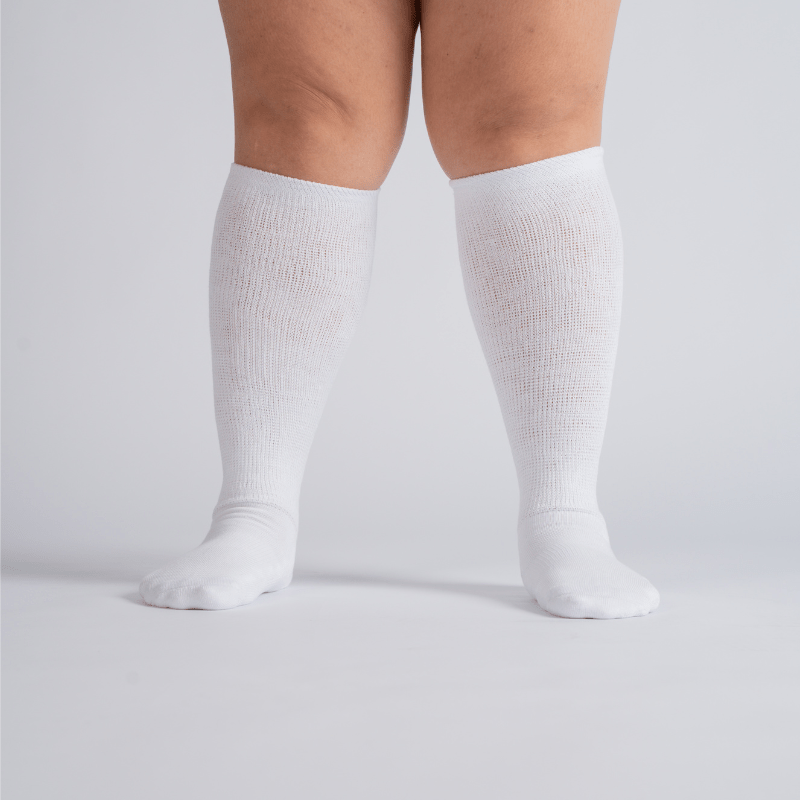 3-Pack Padded Extra-Stretch Socks - White (Knee, Crew, Ankle)