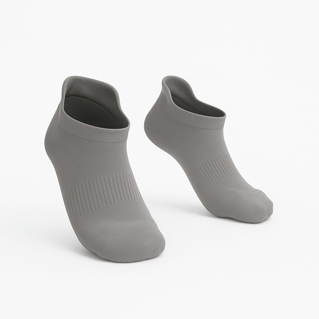 3-Pack Padded Extra-Stretch Ankle Socks - Grey