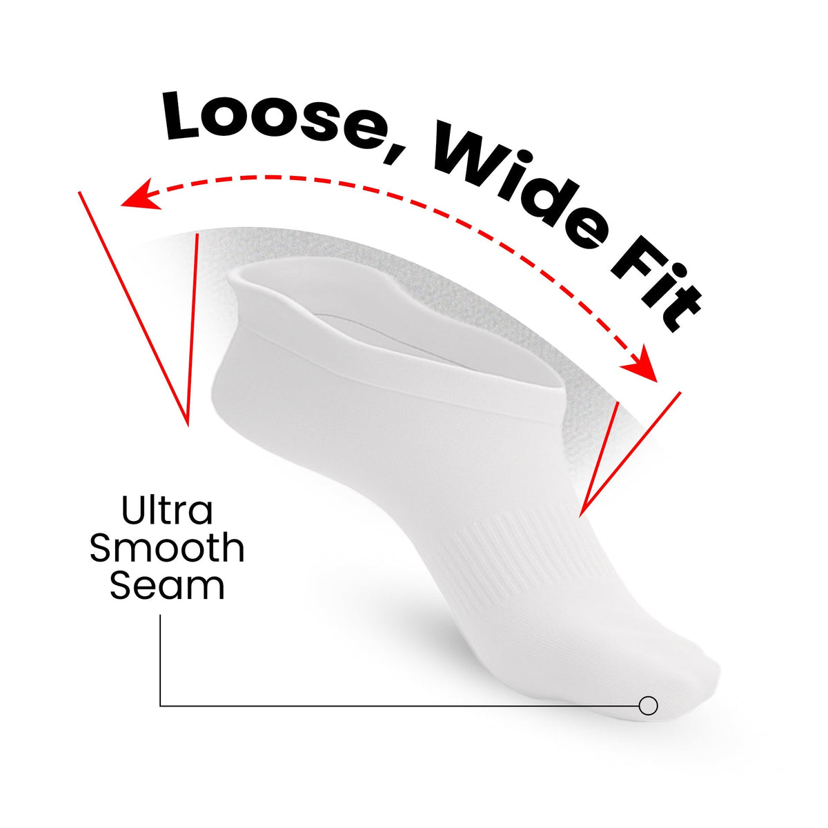 Padded Extra-Stretch Ankle Socks - White
