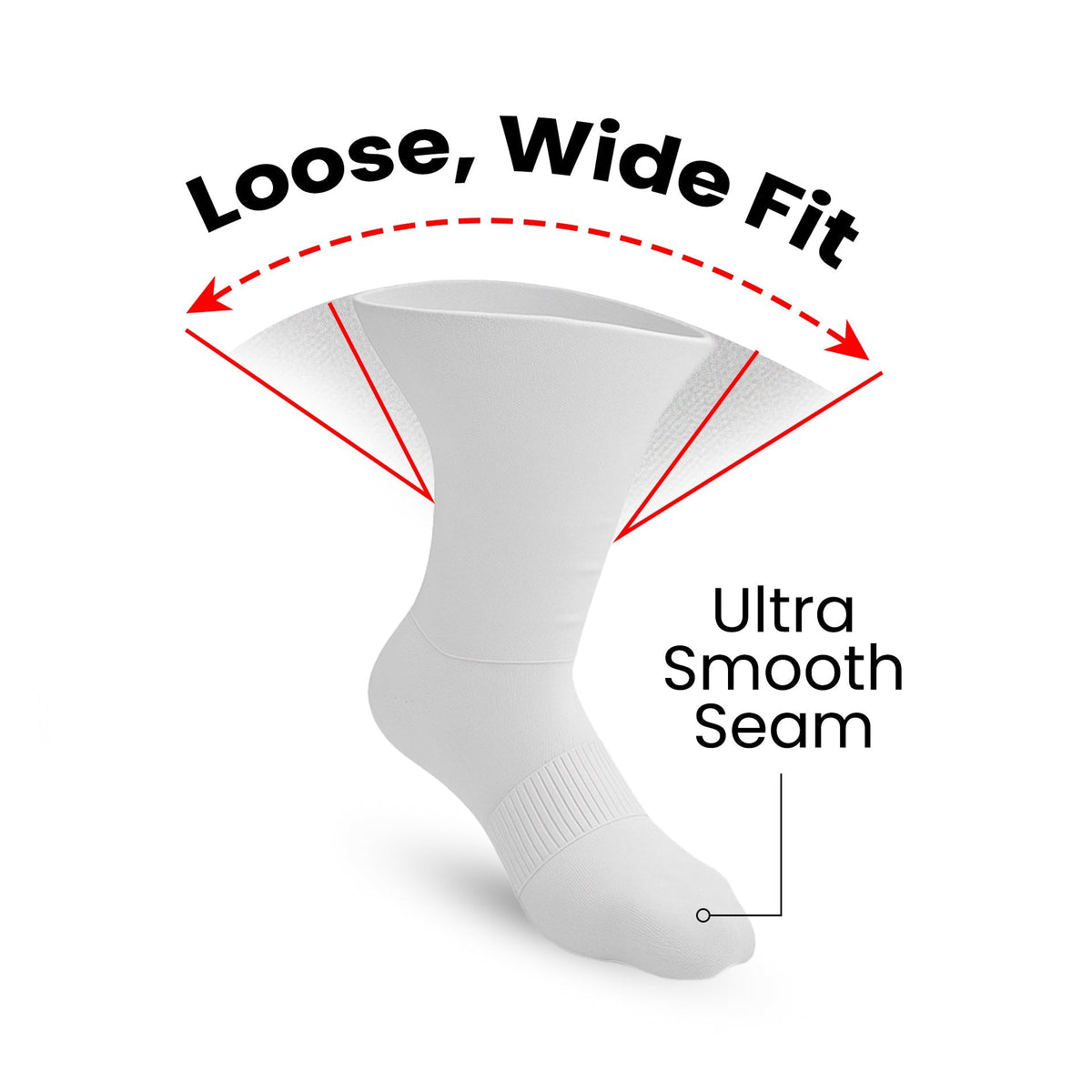 3-Pack Full White Extra-Stretch Crew Socks