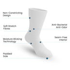 3-Pack Full White Extra-Stretch Crew Socks