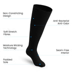 Padded Extra-Stretch Knee Socks - Black