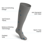 3-Pack Padded Extra-Stretch Knee Socks - Grey