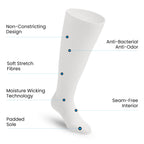 3-Pack Padded Extra-Stretch Knee Socks - White